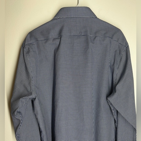 Twillory SafeCotton Navy/White Gingham Button Down Long Sleeve 17 34/35 Tailored - Picture 7 of 16